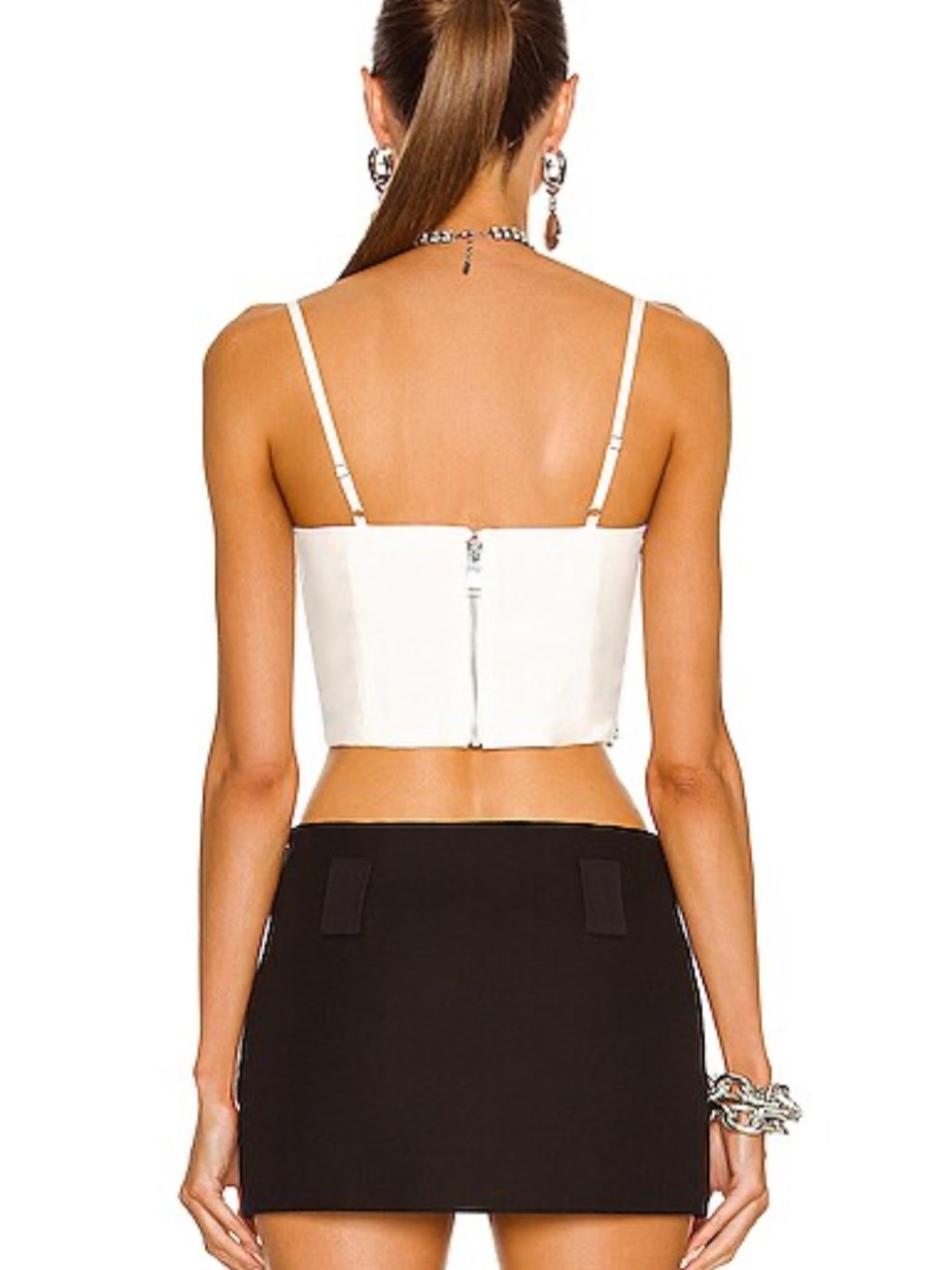 Area Crystal Bow Ruched Crop Top - Picture 3 of 3